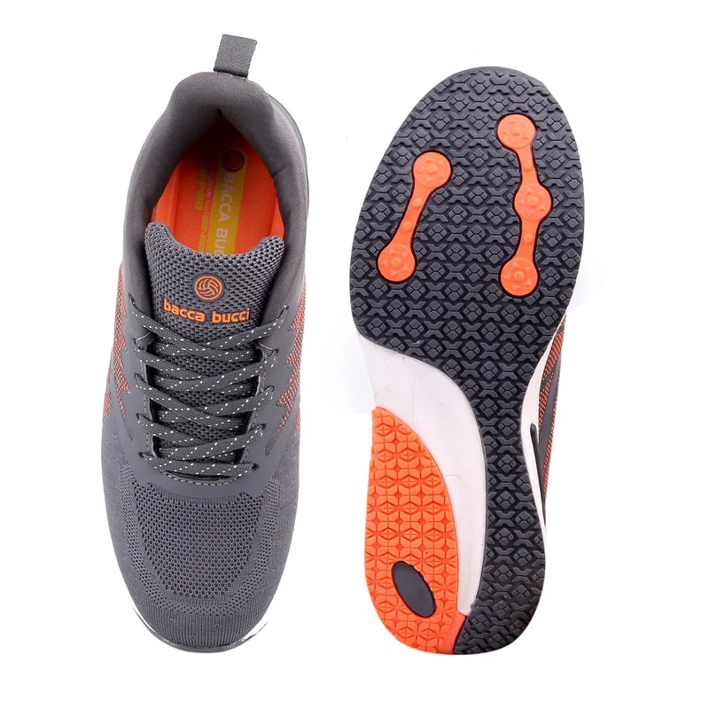 Bacca Bucci Grey Essential Everyday Walking and Running Shoes for Men | Best Price UAE